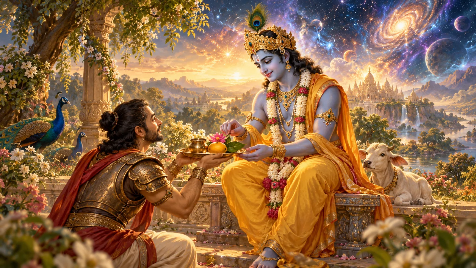 भागवत गीता अध्याय ९ राज विद्या राज गुह्य योग — श्रीकृष्णको दिव्य महिमा र भक्तिको राजमार्गको चित्रण (Bhagavad Gita Chapter 9 Raja Vidya Raja Guhya Yoga in Nepali)